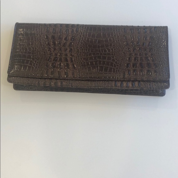 Handbags - Brown foe snake skin clutch